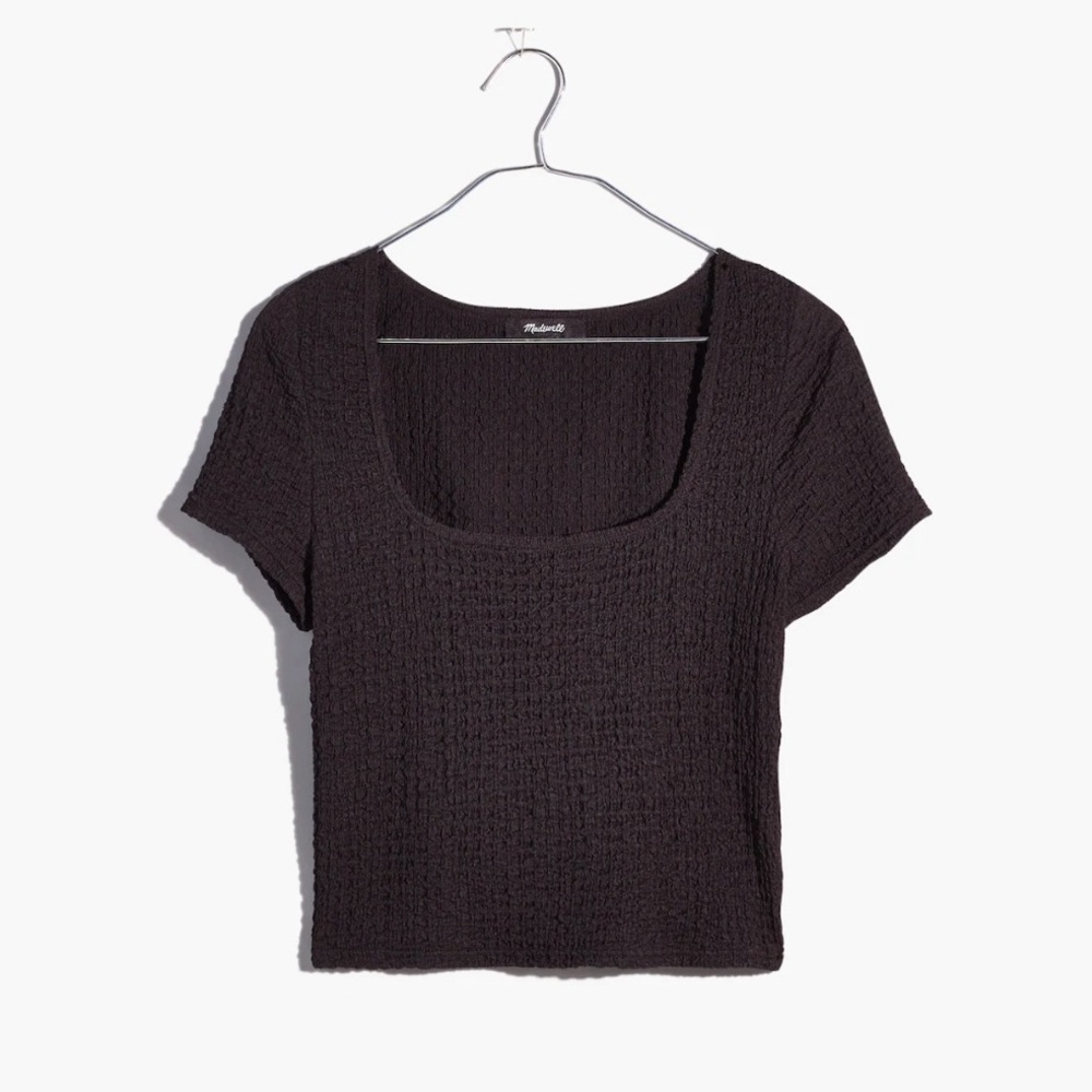 Madewell | Popcorn Top | Basic Tee | Black Crop Top | NWT